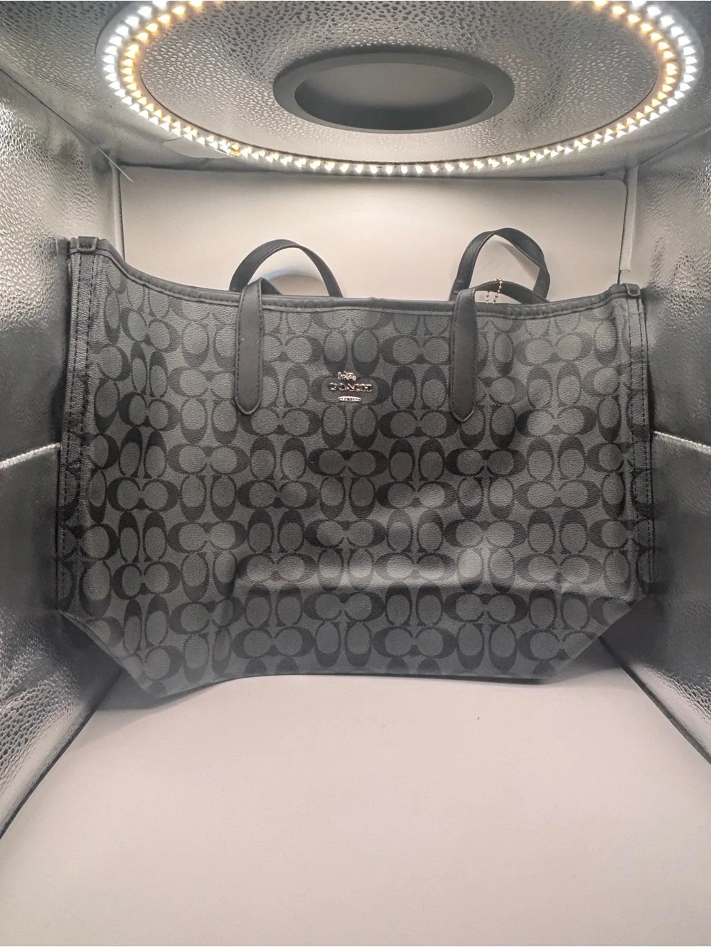 Coach Black Signature Canvas Tote Bag
